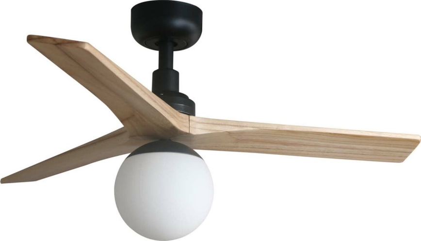 FARO 34284WT-11L - Stropni ventilator KLIM S 1xE27/15W/230V bor/crna pr. 92,5 cm Wi-Fi Tuya + daljinski upravljač