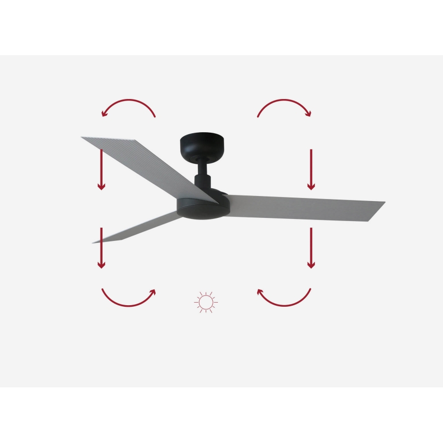 FARO 34285 - Stropni ventilator CRUISER S crna pr. 106 cm + daljinski upravljač