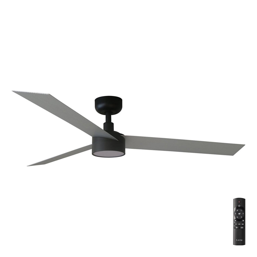 FARO 34286-1TW - LED Prigušivi stropni ventilator CRUISER L LED/18W/230V 2700/4000/6500K pr. 132 cm crna/siva + daljinski upravljač
