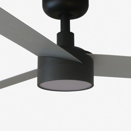 FARO 34286-1TW - LED stropni ventilator s prigušivanjem CRUISER L LED/18W/230V 2700/3000/4000K Ø 132 cm crna/siva + daljinski upravljač