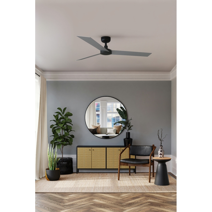 FARO 34286 - Stropni ventilator CRUISER L crna pr. 132 cm + daljinski upravljač