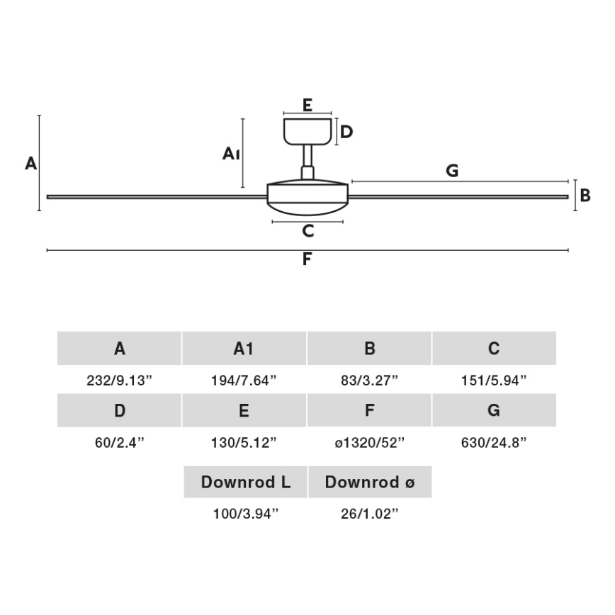 FARO 34286 - Stropni ventilator CRUISER L crna pr. 132 cm + daljinski upravljač