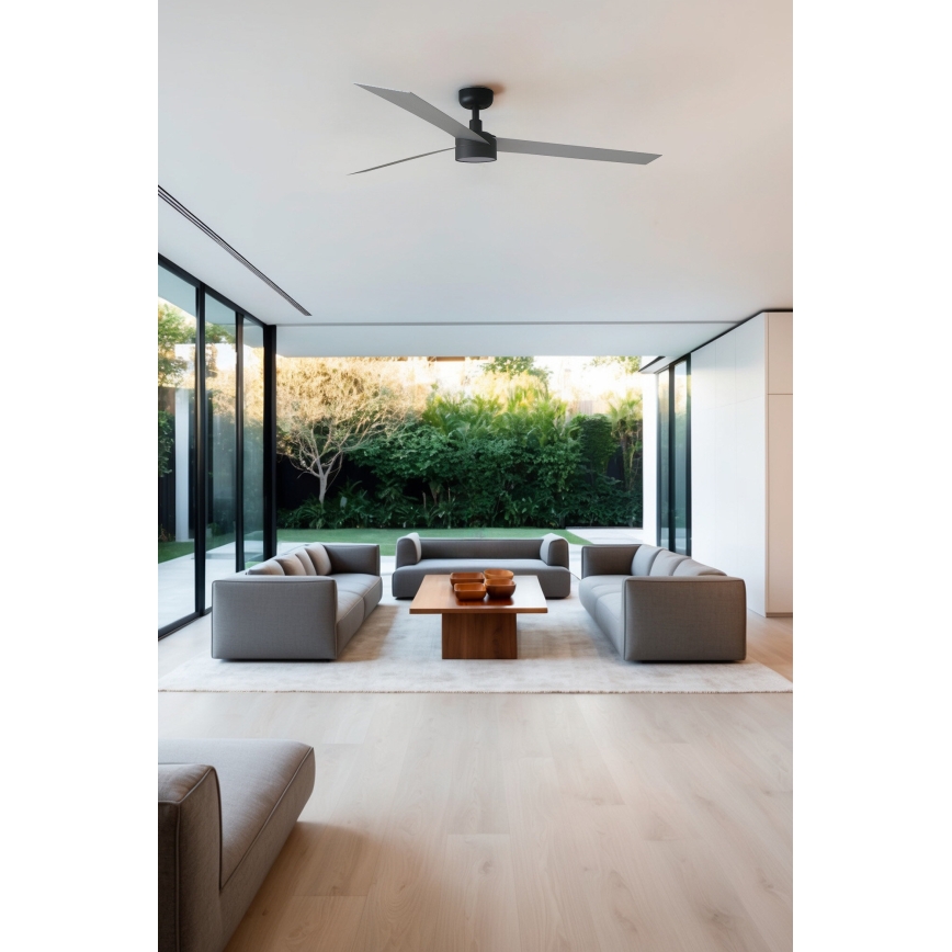 FARO 34287-1TW - LED Prigušivi stropni ventilator CRUISER XL LED/18W/230V 2700/4000/6500K pr. 160 cm crna/siva + daljinski upravljač