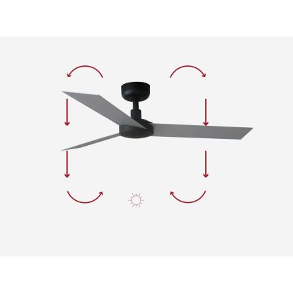 FARO 34287 - Stropni ventilator CRUISER XL crna pr. 160 cm + daljinski upravljač