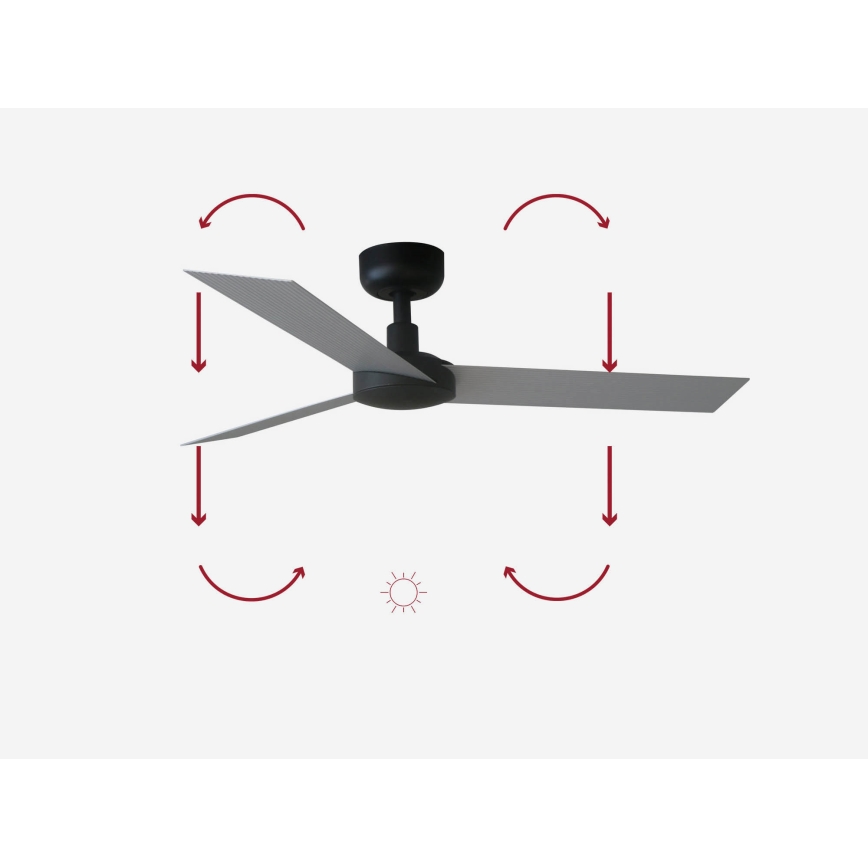 FARO 34287 - Stropni ventilator CRUISER XL crna pr. 160 cm + daljinski upravljač