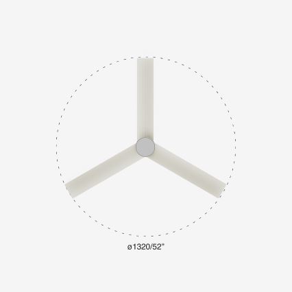 FARO 34290-1TW - LED ventilator CRUISER s mogućnošću prigušivanja LED/20W/230V 2700/3000/4000K promjer 132 cm bijela + daljinski upravljač