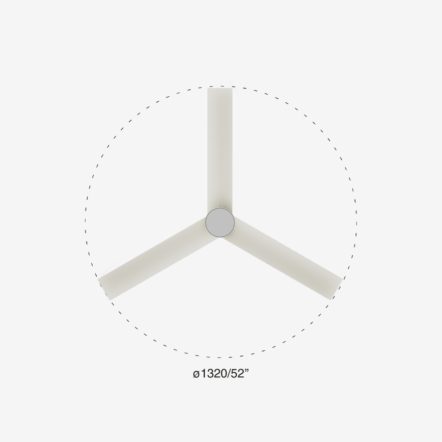 FARO 34290-1TW - LED ventilator CRUISER s mogućnošću prigušivanja LED/20W/230V 2700/3000/4000K promjer 132 cm bijela + daljinski upravljač