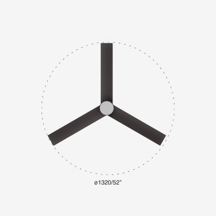 FARO 34291-1TW - LED stropni ventilator CRUISER s mogućnošću prigušivanja LED/20W/230V 2700/3000/4000K Ø 132 cm crni + daljinski upravljač