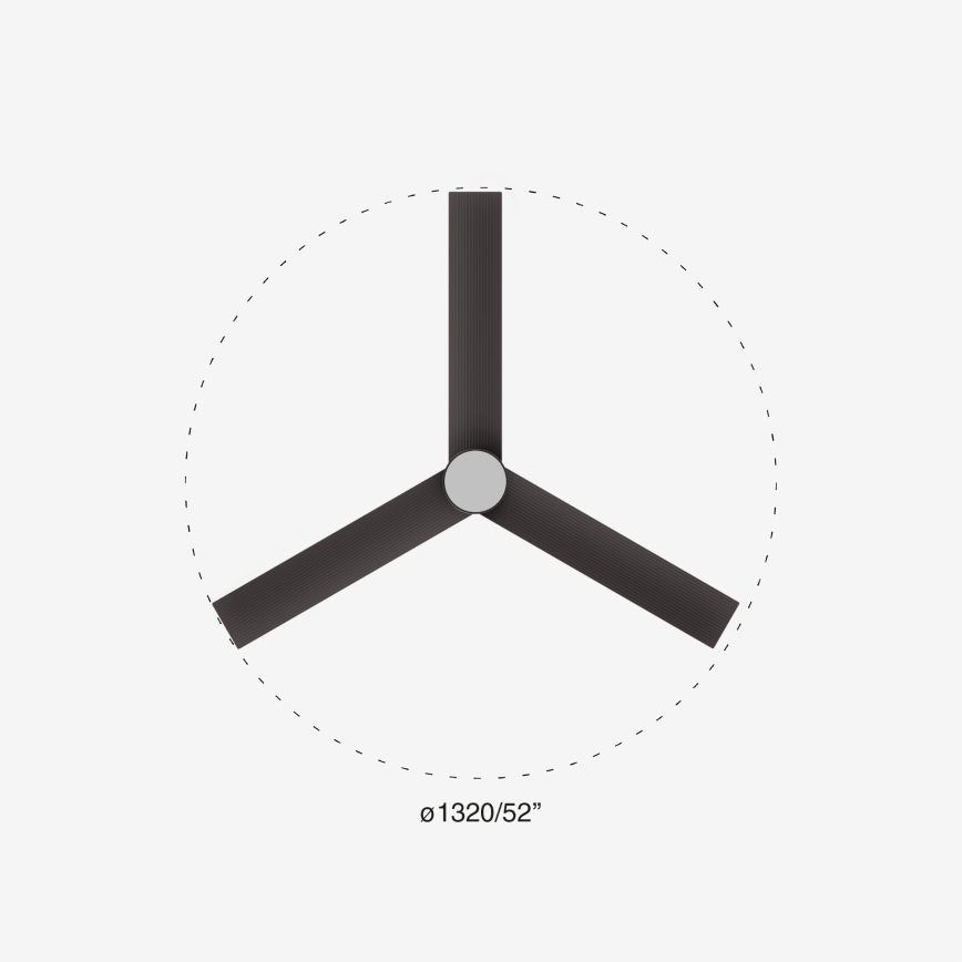 FARO 34291-1TW - LED stropni ventilator CRUISER s mogućnošću prigušivanja LED/20W/230V 2700/3000/4000K Ø 132 cm crni + daljinski upravljač