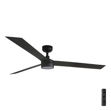 FARO 34293-1TW - LED stropni ventilator s prigušivanjem CRUISER XL LED/18W/230V 2700/3000/4000K Ø 160 cm crni + daljinski upravljač