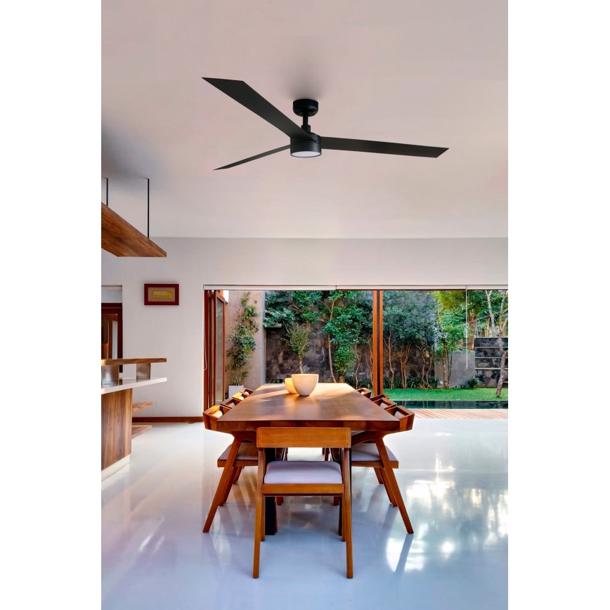 FARO 34293-1TW - LED stropni ventilator s prigušivanjem CRUISER XL LED/18W/230V 2700/3000/4000K Ø 160 cm crni + daljinski upravljač