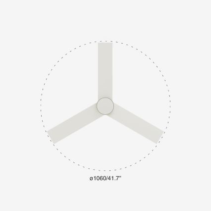 FARO 34295-1TW - LED Prigušivi stropni ventilator RUDDER S LED/18W/230V 2700/4000/6500K pr. 106 cm bijela + daljinski upravljač