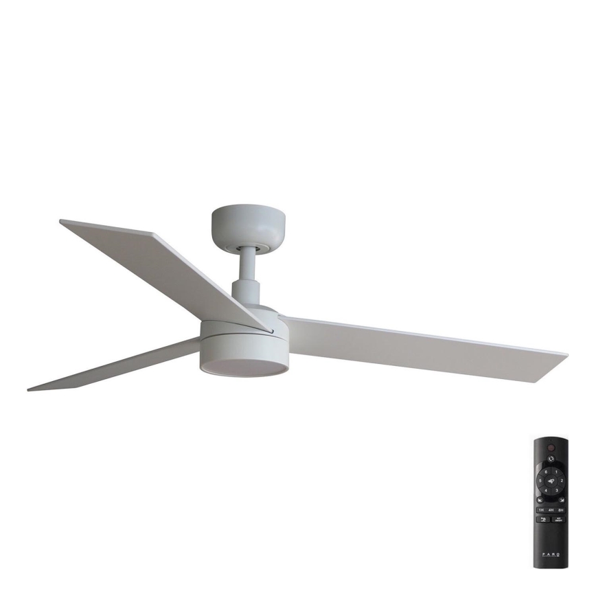 FARO 34295-1TW - LED Prigušivi stropni ventilator RUDDER S LED/18W/230V 2700/4000/6500K pr. 106 cm bijela + daljinski upravljač