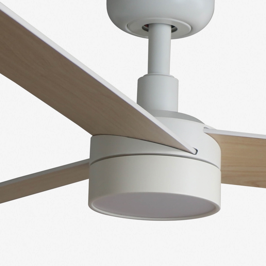 FARO 34295WT-1TW - LED Prigušivi stropni ventilator RUDDER S LED/18W/230V 2700/4350/6000K bijela/bež pr. 106 cm Wi-Fi Tuya + daljinski upravljač