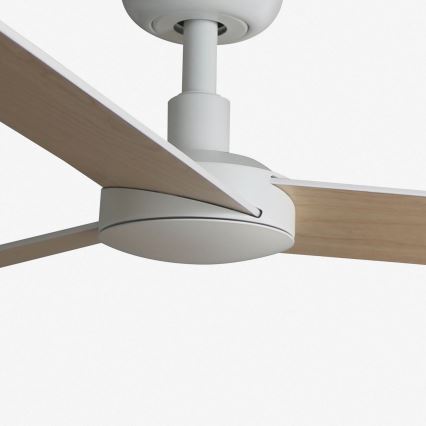 FARO 34295WT - Stropni ventilator RUDDER S bijela/bež pr. 106 cm Wi-Fi Tuya + daljinski upravljač