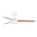 FARO 34295WT1S - LED prigušivi stropni ventilator RUDDER S LED/18W/230V 2700/3000/4000K, promjer 106 cm, bež/bijela, Wi-Fi Tuya + daljinski upravljač