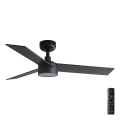 FARO 34296-1TW - LED prigušiv stropni ventilator RUDDER S LED/18W/230V 2700/3000/4000K pr. 106 cm crni + daljinski upravljač