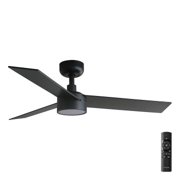 FARO 34296-1TW - LED prigušiv stropni ventilator RUDDER S LED/18W/230V 2700/3000/4000K pr. 106 cm crni + daljinski upravljač
