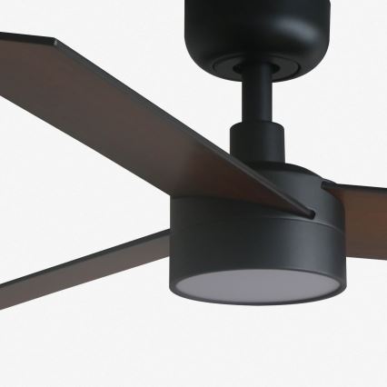 FARO 34296-1TW - LED prigušiv stropni ventilator RUDDER S LED/18W/230V 2700/3000/4000K pr. 106 cm crni + daljinski upravljač