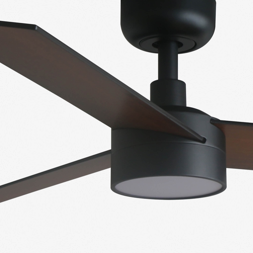 FARO 34296-1TW - LED prigušiv stropni ventilator RUDDER S LED/18W/230V 2700/3000/4000K pr. 106 cm crni + daljinski upravljač