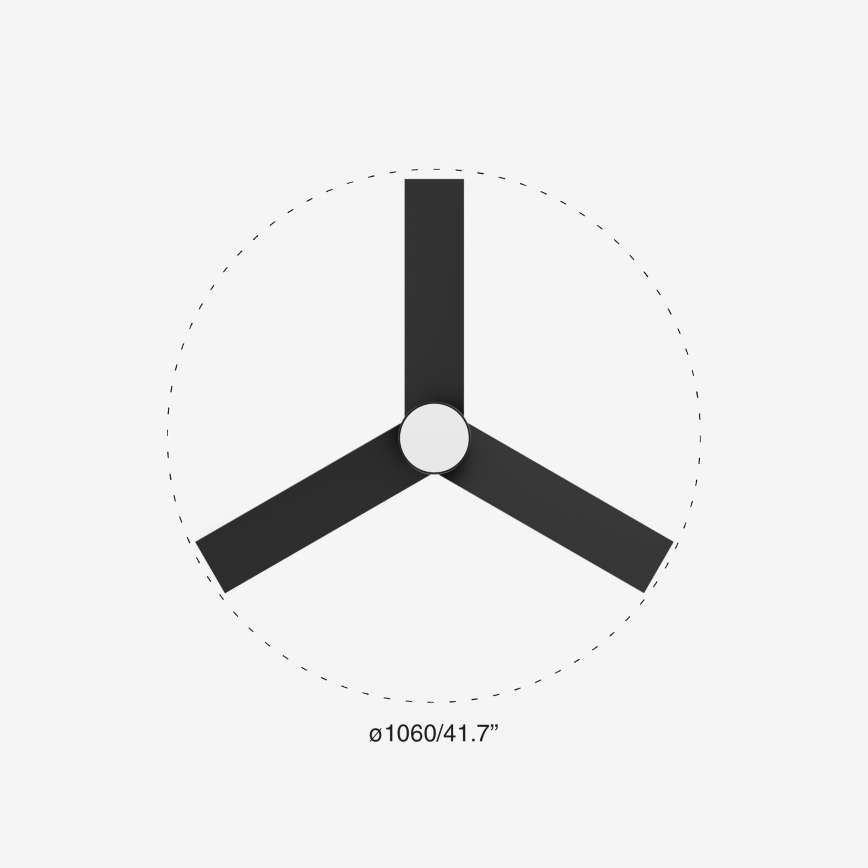 FARO 34296-1TW - LED prigušiv stropni ventilator RUDDER S LED/18W/230V 2700/3000/4000K pr. 106 cm crni + daljinski upravljač