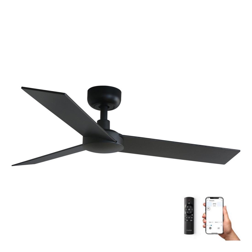 FARO 34296WP - Stropni ventilator RUDDER S crna pr. 106 cm SMART + daljinski upravljač