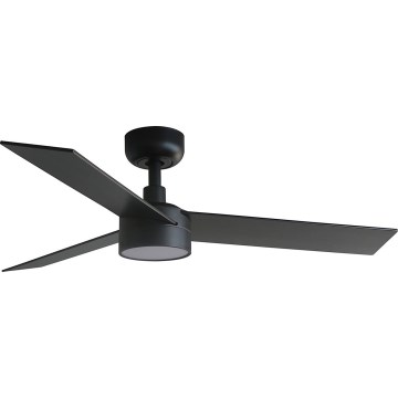 FARO 34296WT-1TW - LED Prigušivi stropni ventilator RUDDER S LED/18W/230V 2700/4350/6000K crna/smeđa pr. 106 cm Wi-Fi Tuya + daljinski upravljač