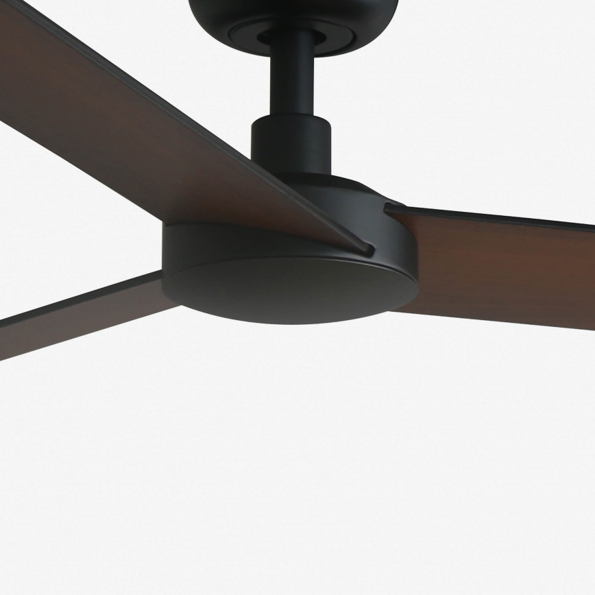 FARO 34296WT - Stropni ventilator RUDDER S crna/smeđa pr. 106 cm Wi-Fi Tuya + daljinski upravljač
