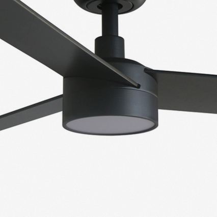 FARO 34296WT1S – RUDDER S stropni ventilator s prigušivom LED rasvjetom, 18 W, 230 V, 2700/3000/4000 K, Ø 106 cm, smeđa/crna, Wi‑Fi Tuya + daljinski upravljač
