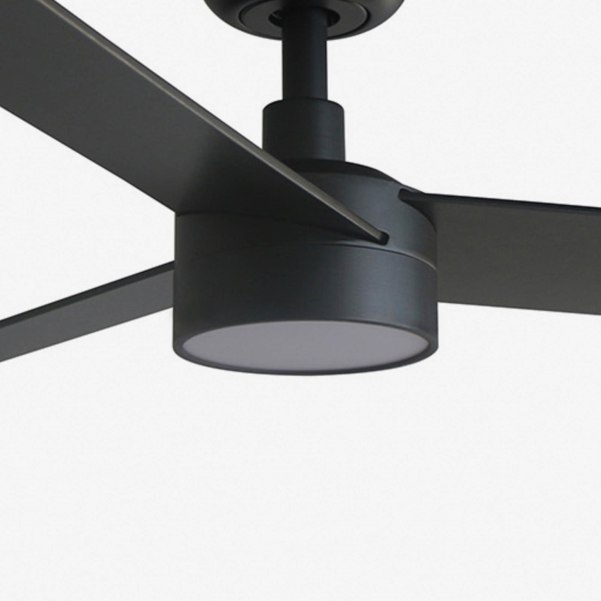 FARO 34296WT1S – RUDDER S stropni ventilator s prigušivom LED rasvjetom, 18 W, 230 V, 2700/3000/4000 K, Ø 106 cm, smeđa/crna, Wi‑Fi Tuya + daljinski upravljač