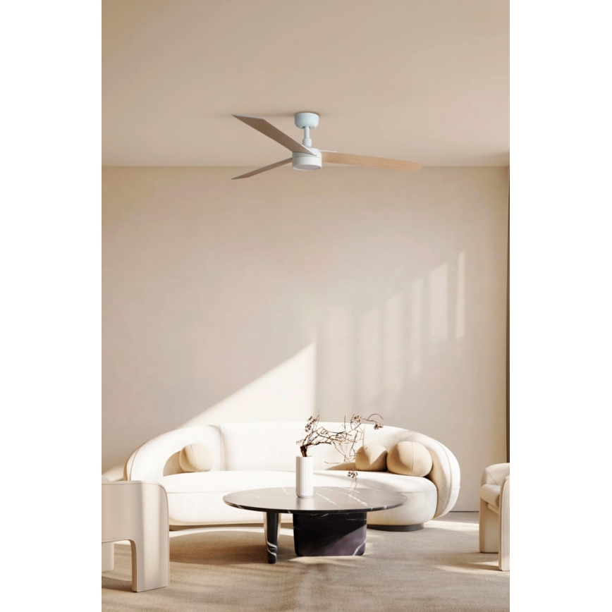 FARO 34297-1TW - LED ventilator s prigušivanjem RUDDER L LED/20W/230V 2700/3000/4000K Ø 132 cm + daljinski upravljač