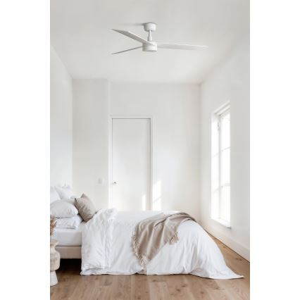 FARO 34297WT-1TW - LED Prigušivi stropni ventilator RUDDER L LED/18W/230V 2700/4350/6000K bijela pr. 132 cm Wi-Fi Tuya + daljinski upravljač