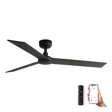 FARO 34298WP - Stropni ventilator RUDDER L crni promjer 132 cm SMART + daljinski upravljač