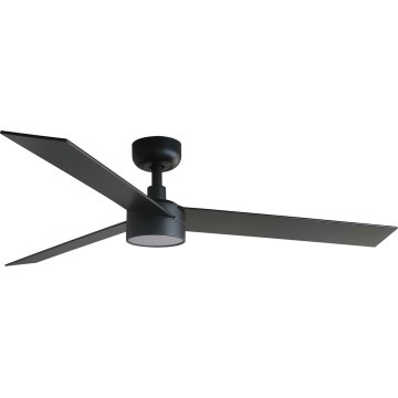 FARO 34298WT-1TW - LED Prigušivi stropni ventilator RUDDER L LED/18W/230V 2700/4350/6000K crna pr. 132 cm Wi-Fi Tuya + daljinski upravljač