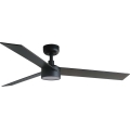 FARO 34298WT1S - LED stropni ventilator s mogućnošću prigušivanja RUDDER L LED/18W/230V 2700/3000/4000K prom. 132 cm smeđa/crna Wi‑Fi Tuya + daljinski upravljač