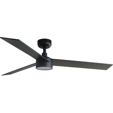 FARO 34298WT1S - LED stropni ventilator s mogućnošću prigušivanja RUDDER L LED/18W/230V 2700/3000/4000K prom. 132 cm smeđa/crna Wi‑Fi Tuya + daljinski upravljač