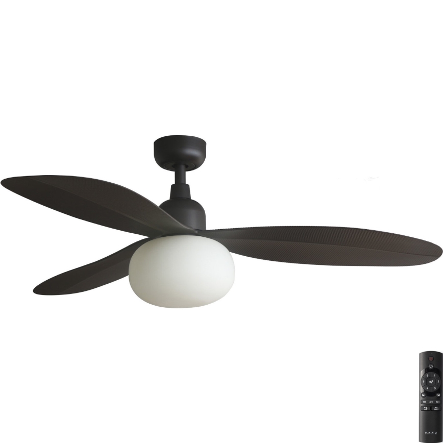 FARO 34301-11L - Stropni ventilator PALMA 1xE27/15W/230V smeđa pr. 129 cm IP44 + daljinski upravljač