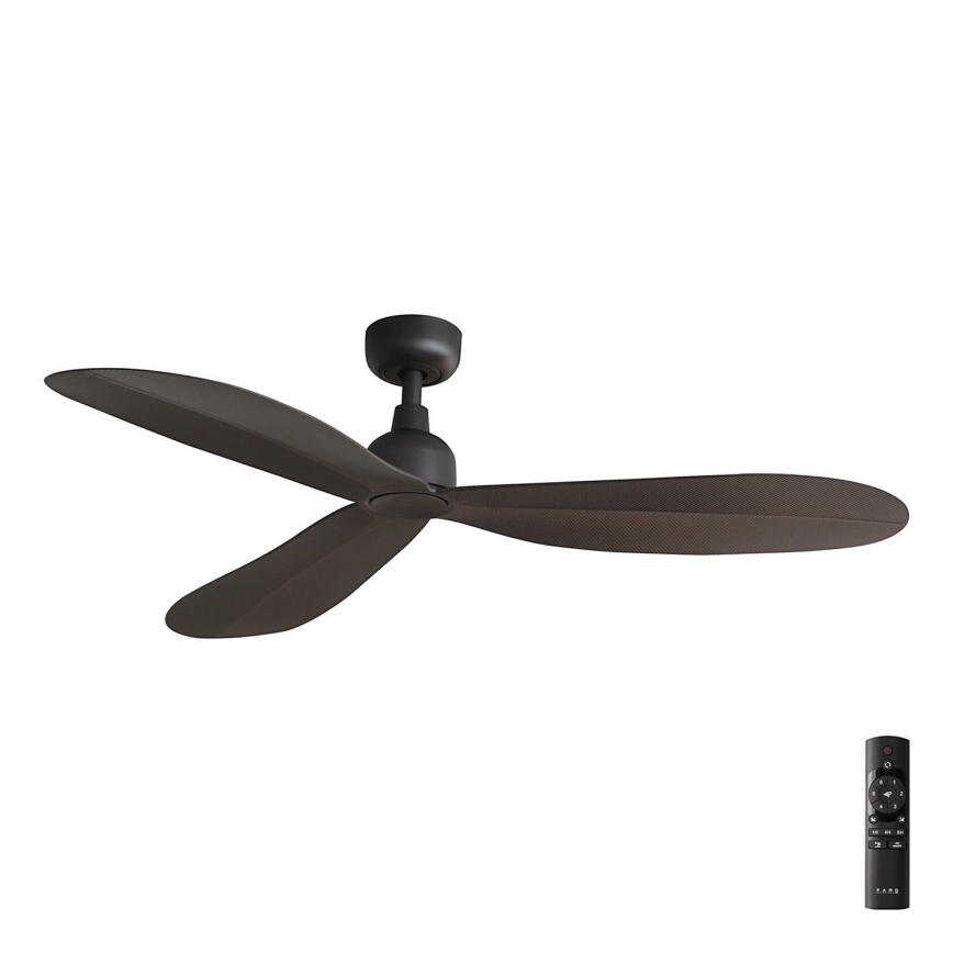 FARO 34301 - Stropni ventilator PALMA smeđa pr. 129 cm IP44 + daljinski upravljač