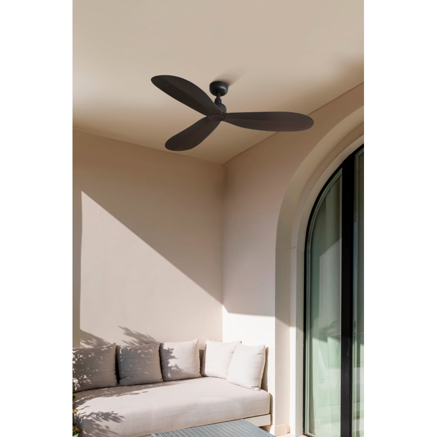 FARO 34301 - Stropni ventilator PALMA smeđa pr. 129 cm IP44 + daljinski upravljač