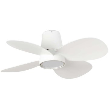 FARO 34315SWT - LED stropni ventilator s prigušivanjem KLOVER S LED/20W/230V 2700/3000/4000K Ø 80 cm bijela Wi-Fi Tuya + daljinski upravljač