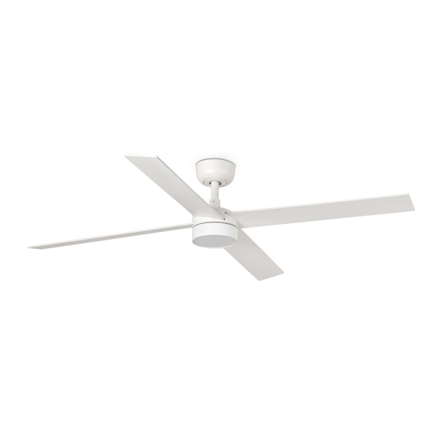 FARO 34355WT-1TW - LED Prigušivi stropni ventilator RUDDER L LED/18W/230V 2700/4350/6000K bijela/bež pr. 132 cm Wi-Fi Tuya + daljinski upravljač