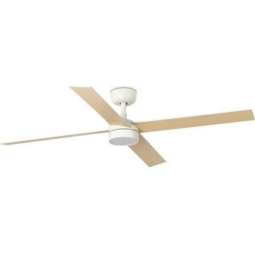 FARO 34355WT-1TW - LED Prigušivi stropni ventilator RUDDER L LED/18W/230V 2700/4350/6000K bijela/bež pr. 132 cm Wi-Fi Tuya + daljinski upravljač
