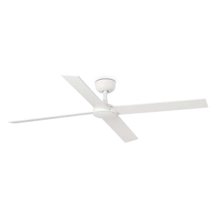 FARO 34355WT - Stropni ventilator RUDDER L bijela/bež pr. 132 cm Wi-Fi Tuya + daljinski upravljač