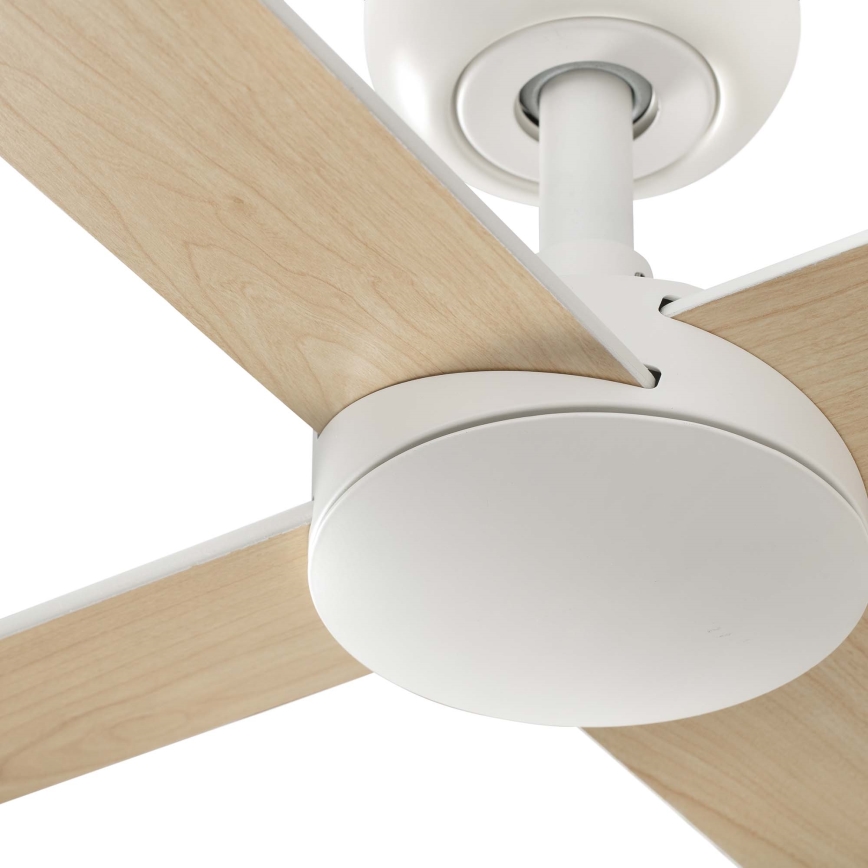 FARO 34355WT - Stropni ventilator RUDDER L bijela/bež pr. 132 cm Wi-Fi Tuya + daljinski upravljač