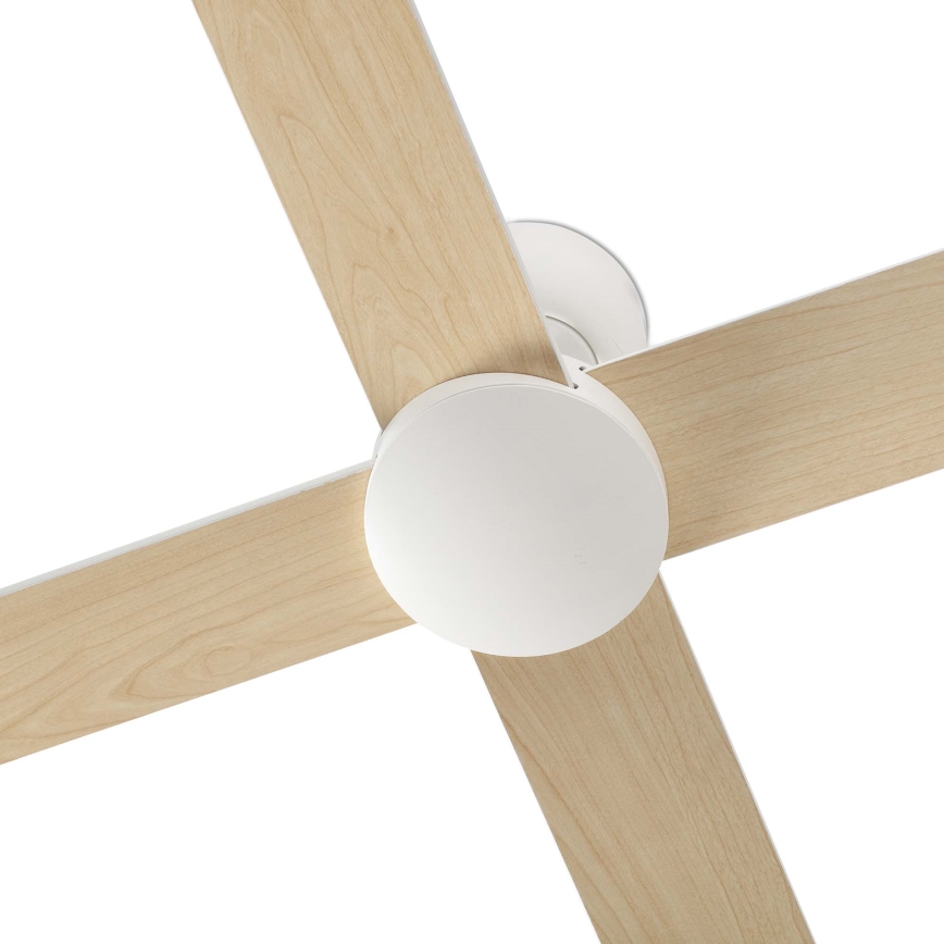 FARO 34355WT - Stropni ventilator RUDDER L bijela/bež pr. 132 cm Wi-Fi Tuya + daljinski upravljač