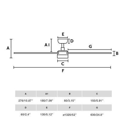FARO 34356-1TW - LED Prigušivi stropni ventilator RUDDER L LED/20W/230V crna/smeđa pr. 132 cm + daljinski upravljač