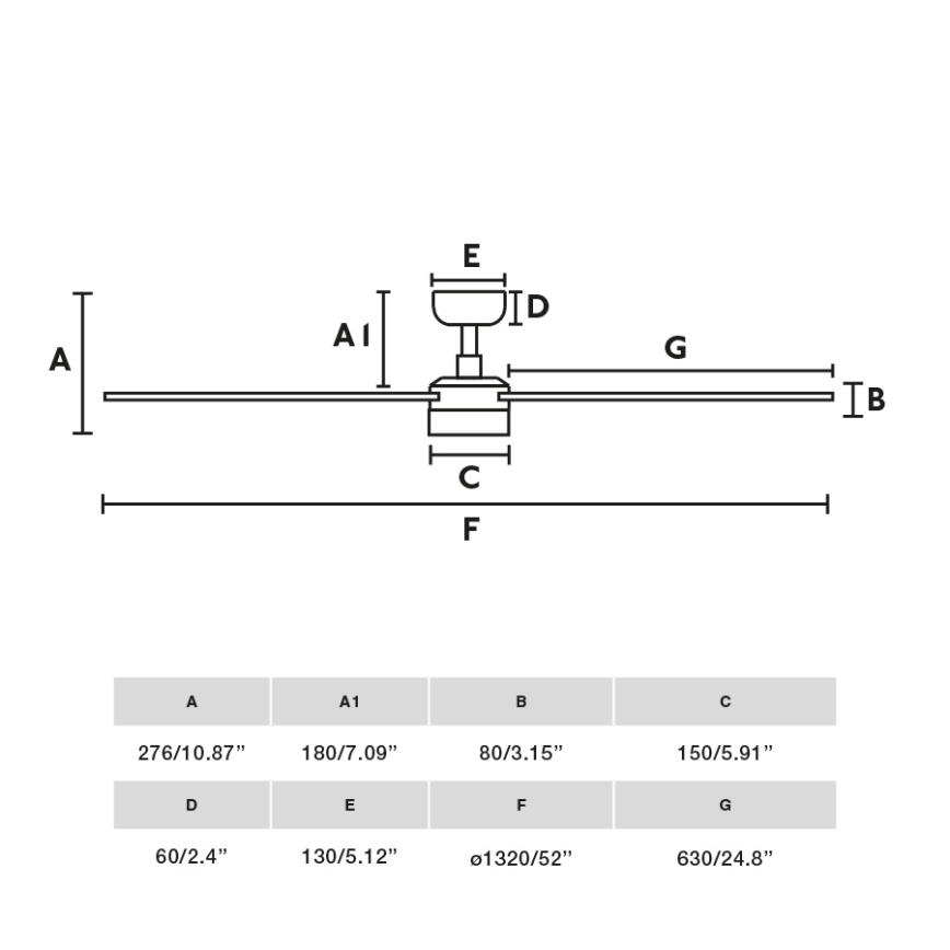 FARO 34356-1TW - LED Prigušivi stropni ventilator RUDDER L LED/20W/230V crna/smeđa pr. 132 cm + daljinski upravljač