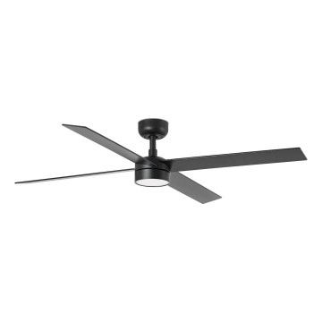 FARO 34356-1TW - LED Prigušivi stropni ventilator RUDDER L LED/20W/230V crna/smeđa pr. 132 cm + daljinski upravljač