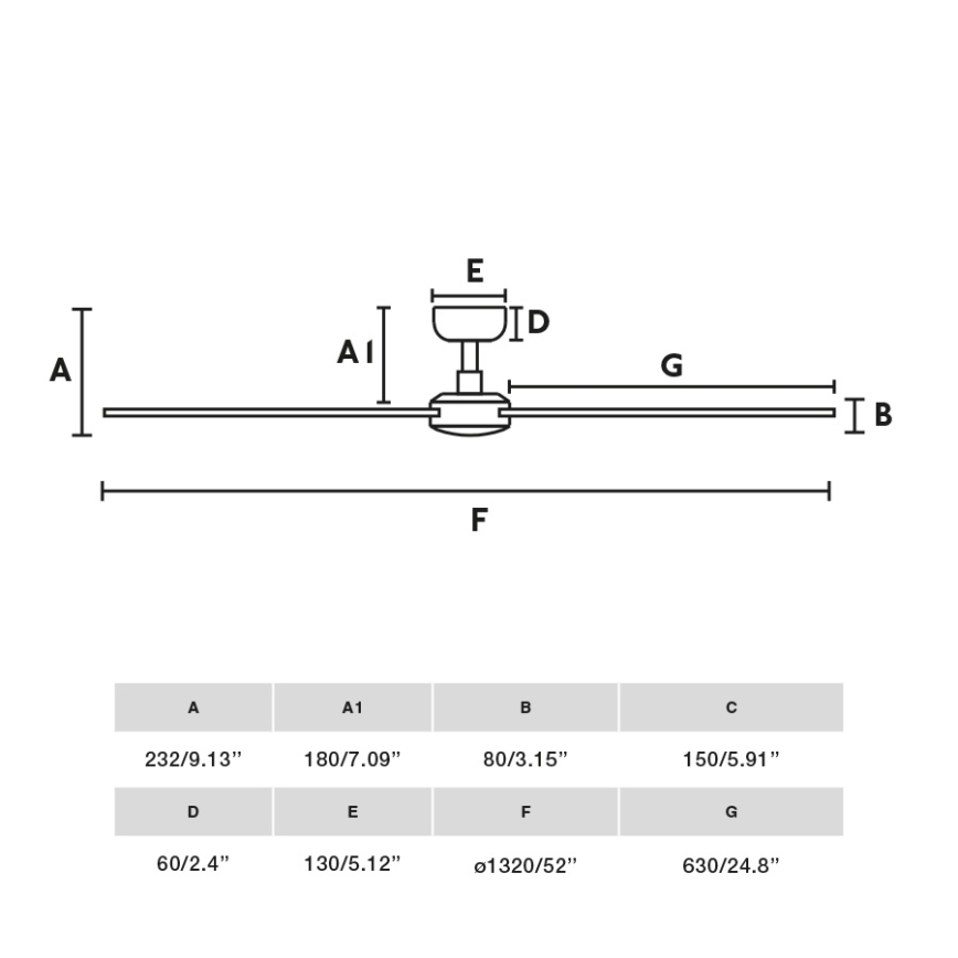 FARO 34356 - Stropni ventilator RUDDER L smeđa/crna pr. 132 cm + daljinski upravljač
