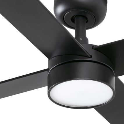 FARO 34356WT-1TW - LED Prigušivi stropni ventilator RUDDER L LED/18W/230V 2700/4350/6000K smeđa/crna pr. 132 cm Wi-Fi Tuya + daljinski upravljač